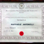 Accademia Nazionale Sartori nomina Lello Antonello membro partecipante dell'Accademia sartoria antonelli Sartoria Napoletana, artigiano, sarto, sartoria antonelli, sartoria artigianale, artigianato napoletano, napoli