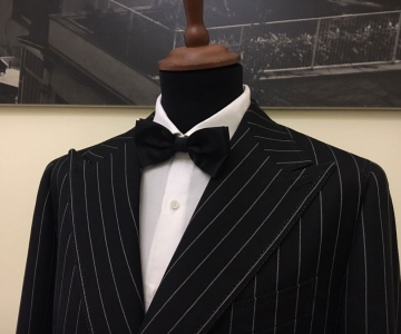 Double-breasted pinstripe suit