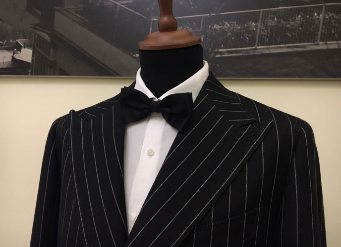 Double-breasted pinstripe suit