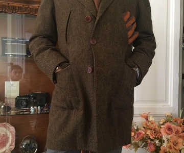 Shetland wool coat brown