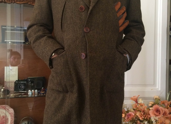 Shetland wool coat brown