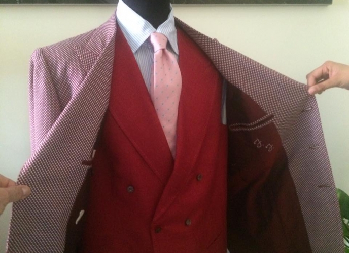 Jacket afternoon ruby red color